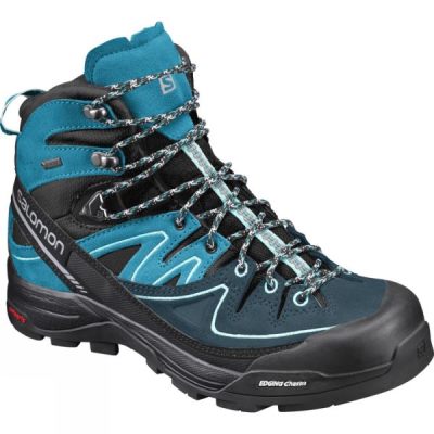 Botas Trekking Salomon X Alp Mid LTR GTX Mujer - Gris / Azules - Chile HXO217853